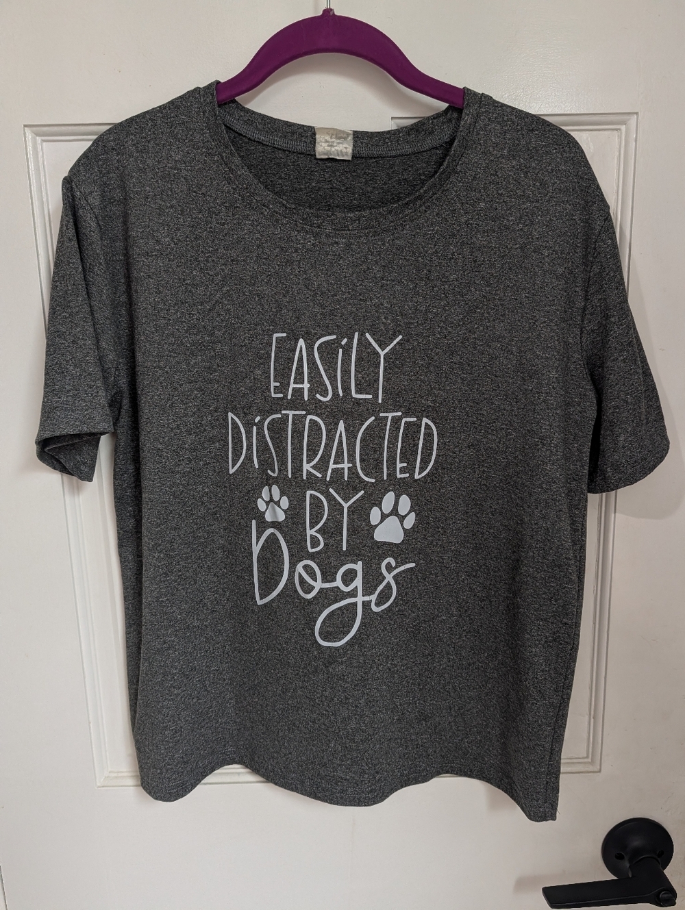 Easily Distracted by Dogs Gray Pet Lover T-Shirt
